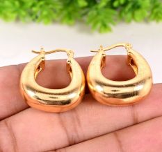 Handmade Brass Statement Hoop Earrings with 22k Gold Plating